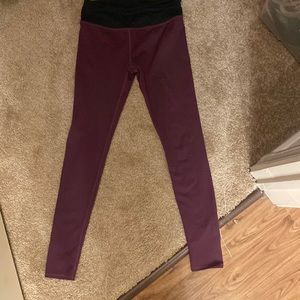 Fabletics purple leggings with black waistband